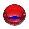 Picture of 1956 Full-Size Chevrolet Red Tail Light Lens with Blue Bowtie Chrome Trim Pair