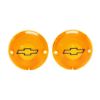 Picture of 1957 Full-Size Chevrolet Amber Parking Light Lens with Chrome Bowtie Pair