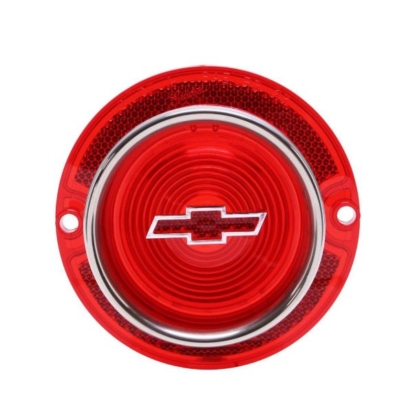 Picture of 1963 Full-Size Chevrolet Red Tail Light Lens with Red Bowtie Includes Trim, Each