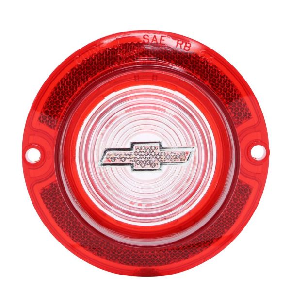 Picture of 1963 Full-Size Chevrolet Red Back Up Light Lens with Clear Bowtie, Sold as Each