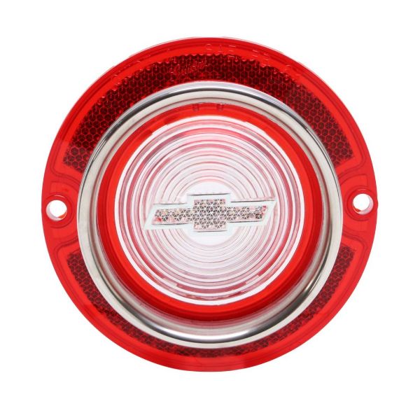 Picture of 1963 Full-Size Chevrolet Red Back Up Light Lens with Clear Bowtie, Includes Trim, Each