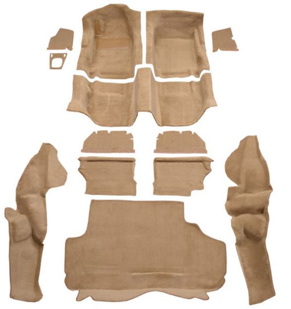Picture of 1988-1991 Porsche 944 with Split Rear Seat Cutpile Mass Carpet Flooring 801 Black