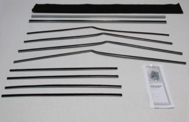 Picture of 1955-57 Chevy 4 Door Hardtop Bel Air Authentic Window Felts Whiskers Kit (10pcs)