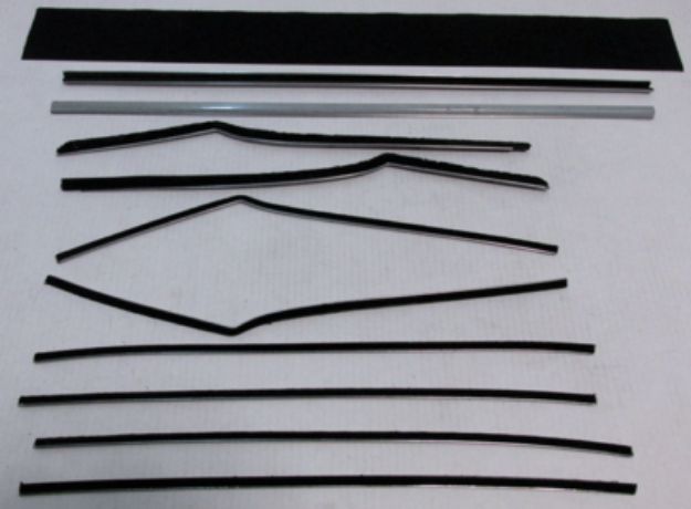 Picture of 1955-57 Chevy 2 Door Hardtop (Except Bel Air) Authentic Window Felts Whiskers Kit (12pcs)