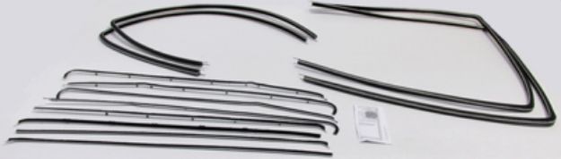 Picture of 1955-57 Cjhevy Custom 2 Door Sedan Authentic Window Felts Whiskers Kit W/O Vent Window (12pcs)