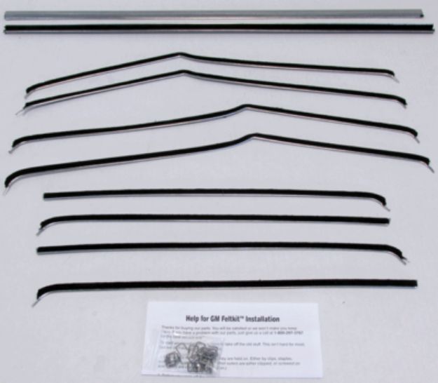 Picture of 1955-57 Chevy 4 Door Sedan Bel Air Authentic Window Felts Whiskers Kit & Division Bars (10pcs)