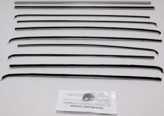 Picture of 1955-57 Chevy 2 Door Wagon(Except Bel Air) Authentic Window Felts Whiskers Kit& Division Bars (10pcs)