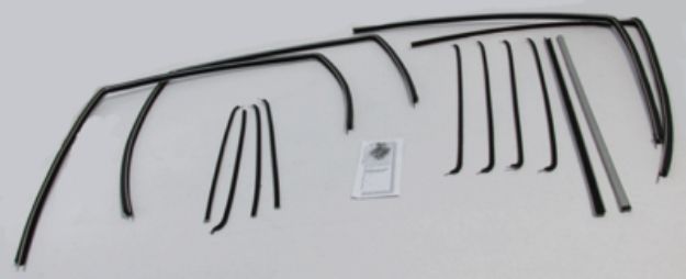 Picture of 1955-57 Chevy 4 Door Station Wagon Bel Air Authentic Window Felts Whiskers Kit with Upper & Lower Channels (14pcs)