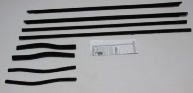Picture of 1964 1/2-65 Mustang Early Coupe & Convertible Authentic Window Felts Whiskers Kit with Black Beads