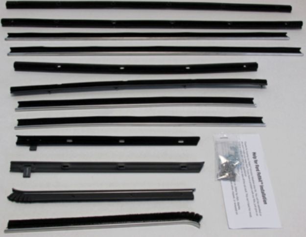 Picture of 1967-69 Thunderbird 4 Door Sedan Authentic Window Felts Whiskers Kit (12pcs)