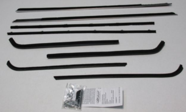 Picture of 1963-65 Mopar B-Body 2 Door Sedan Authentic Window Felts Whiskers Kit (8pcs)