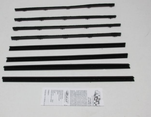 Picture of 1970-76 Mopar Duster Demon Dart A-Body 4 Door Sedan Authentic Window Felts Whiskers Kit (8pcs)