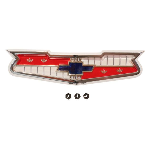 Picture of 1956 and 1958 Full-Size Chevrolet V-8 Hood Emblem Assembly, Sold as Each