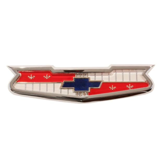 Picture of 1956 and 1960 Full-Size Chevrolet V-8 and 6-Cylinder Trunk Emblem Assembly, Each