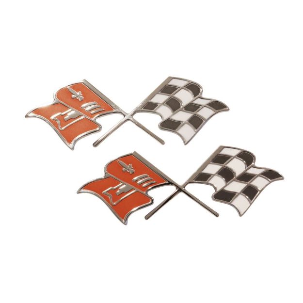 Picture of 1957 Full-Size Chevrolet Fuel Injection Front Fender X-Flags, Sold as a Pair