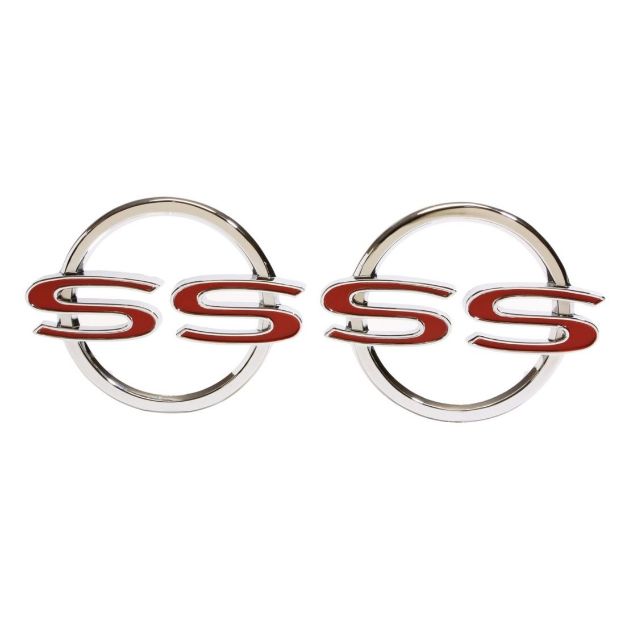 Picture of 1964 Full-Size Chevrolet Rear Quarter Panel "SS" Emblem, Sold as a Pair