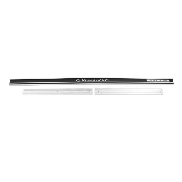 Picture of 1965 Impala SS Rear Panel Molding with Emblems, Includes mounting Brackets, Each