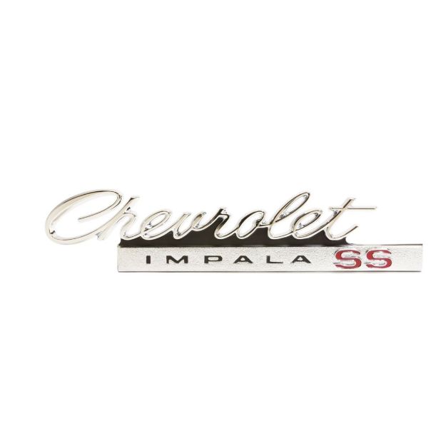 Picture of 1966 Impala SS Trunk Emblem, “Chevrolet Impala SS”, 1 Piece, Sold as Each