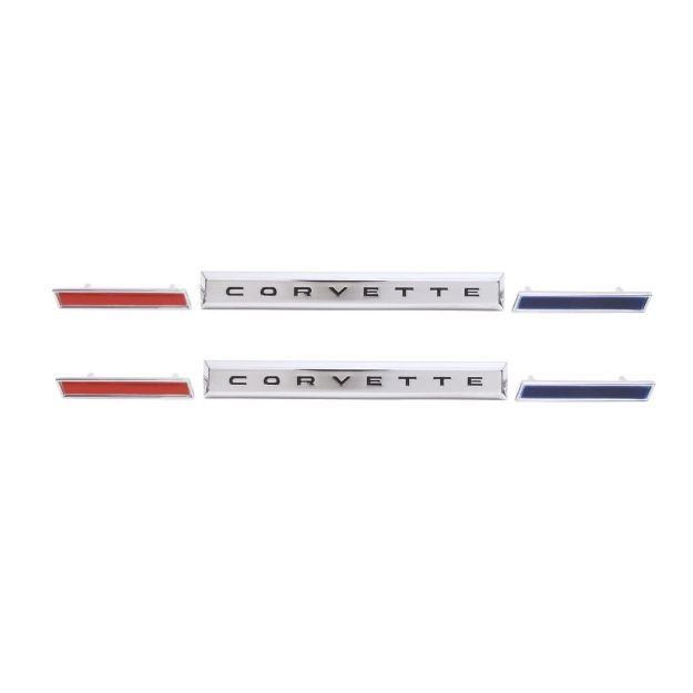 Picture of 1961 Front Fender Emblem Kit, “Corvette”, 6 Pieces