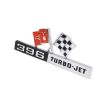 Picture of 1965 Corvette Front Fender Emblem, “396 Turbo Jet”, Orange Red, Sold as a Pair