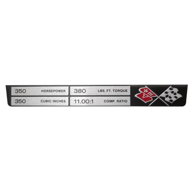 Picture of Corvette Engine Data Plate, 350/350/380/11.00:1, Sold as Each
