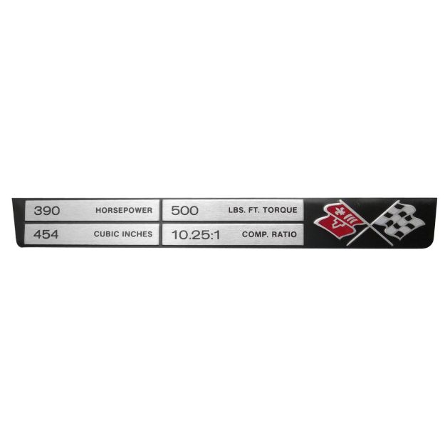 Picture of Corvette Engine Data Plate, 454/390/500/10.25:1, Sold as Each