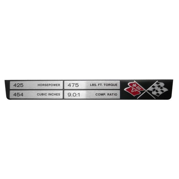 Picture of Corvette Engine Data Plate, 454/425/475/9.0:1, Sold as Each
