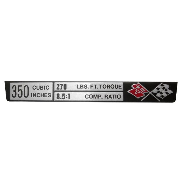 Picture of Corvette Engine Data Plate, 350/270/8.5:1, Sold as Each