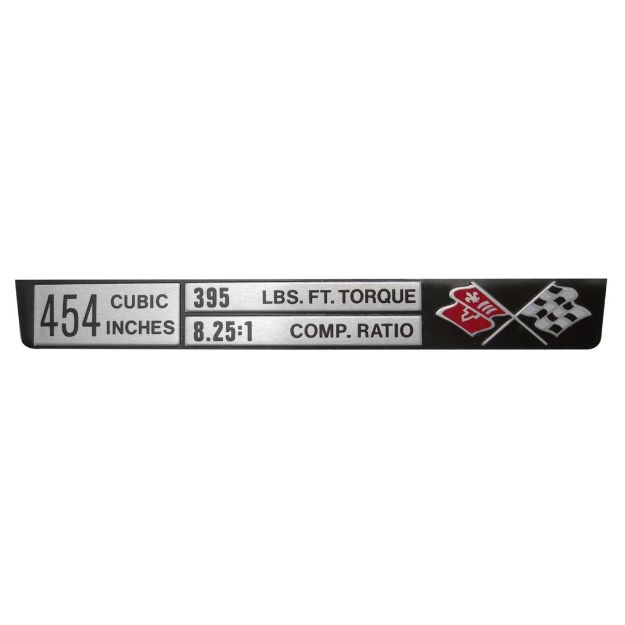 Picture of Corvette Engine Data Plate, 454/395/8.25:1, Sold as Each