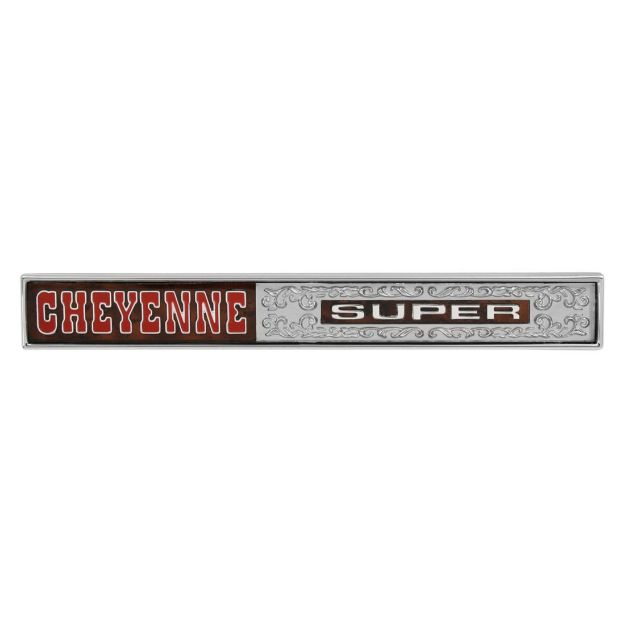 Picture of 1972 Chevrolet GMC Truck Glove Box Door Emblem, “Cheyenne Super”, Sold as Each
