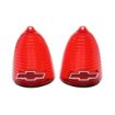 Picture of 1955 Full-Size Chevrolet Red Tail Light Lens with Chrome Bowtie, Sold as a Pair