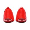 Picture of 1955 Full-Size Chevrolet Red Tail Light Lens with Chrome Bowtie, Sold as a Pair