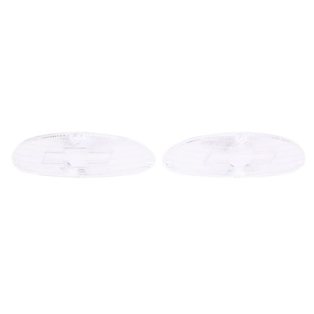 Picture of 1955 Full-Size Chevrolet Clear Parking Light Lens with Chrome Bowtie Pair