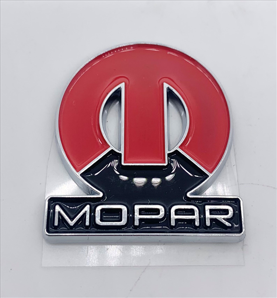 Picture of Mopar "M" Emblem - Red, Adhesive Backed - Premium Restoration Badge
