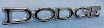 Show details for 1969 Dodge Dart "DODGE" Trunk Lid Emblem - 2-Pin Mount, 6 5/8" x 13/16" (2901813) Picture of 1969 Dodge Dart "DODGE" Trunk Lid Emblem - 2-Pin Mount, 6 5/8" x 13/16" (2901813)