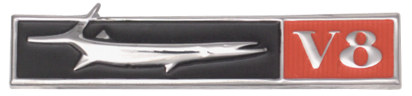 Picture of 1968 Plymouth Barracuda RH Passenger Side Fish & V8 Fender Emblem - High-Quality Reproduction