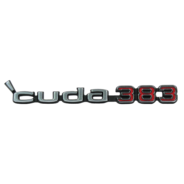 Picture of 1970-1971 Plymouth Cuda Rallye Dual Scoop or Shaker Hood 'Cuda 440 Emblem - 2-Pin Mount (3462272), Includes Retainers