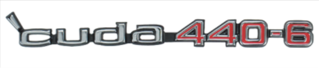 Show details for 1970-1971 Plymouth Barracuda 'Cuda 440-6 Shaker Hood Scoop Emblem - Includes Mounting Hardware for Secure Fit Picture of 1970-1971 Plymouth Barracuda 'Cuda 440-6 Shaker Hood Scoop Emblem - Includes Mounting Hardware for Secure Fit