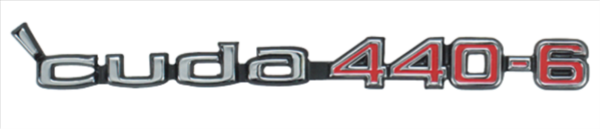 Picture of 1970-1971 Plymouth Barracuda 'Cuda 440-6 Shaker Hood Scoop Emblem - Includes Mounting Hardware for Secure Fit