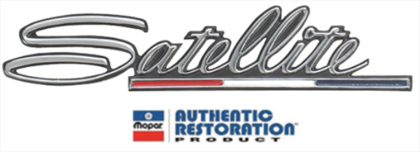 Picture of 1968 Plymouth Satellite Fender Emblem - Features Red, White & Blue Bar for Authentic Look