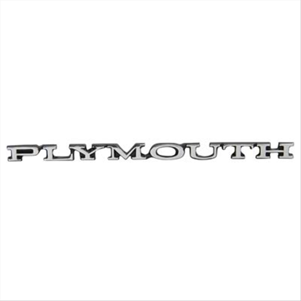 Picture of 1973-1974 Plymouth B-Body Header Panel Emblem - 5.5" Long, Adhesive Backed OEM-Style Replacement