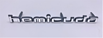 Show details for 1970-1971 Plymouth HEMI 'CUDA Shaker Hood Scoop Emblem - Brushed Finish, 3-Pin Mount Picture of 1970-1971 Plymouth HEMI 'CUDA Shaker Hood Scoop Emblem - Brushed Finish, 3-Pin Mount