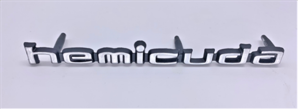 Picture of 1970-1971 Plymouth HEMI 'CUDA Shaker Hood Scoop Emblem - Brushed Finish, 3-Pin Mount