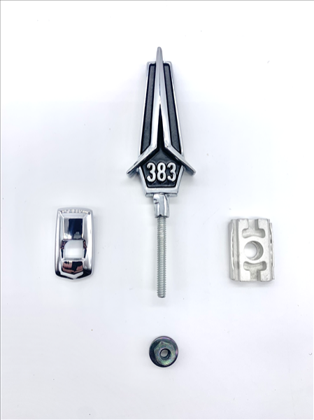 Picture of 1967 Plymouth Fury 383 Hood Ornament - Black Finish, OEM-Style Replacement