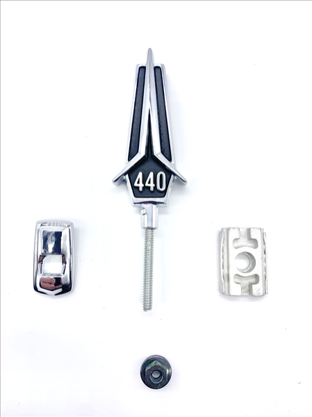 Picture of 1967 Plymouth Fury 440 Hood Ornament - Black Finish, OEM Restoration Emblem