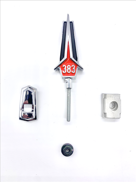 Picture of 1967 Plymouth Belvedere 383 Hood Ornament - Red Finish, High-Quality OEM Restoration