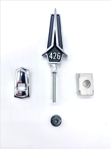 Picture of 1967 Plymouth GTX 426 HEMI Hood Ornament - Black Finish, Premium Classic Restoration