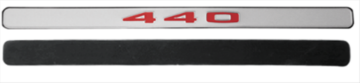 Show details for 1970 Plymouth Road Runner & GTX Back-of-Hood 440 Emblem with Backing Plate - High-Quality Restoration Picture of 1970 Plymouth Road Runner & GTX Back-of-Hood 440 Emblem with Backing Plate - High-Quality Restoration