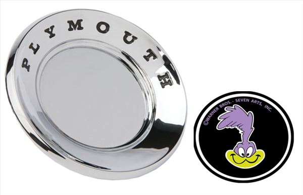 Picture of 1972 Plymouth Road Runner Header Panel Emblem - Diecast Metal with Decal