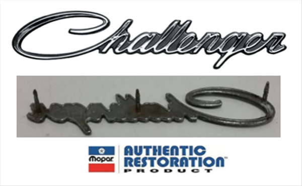 Picture of 1970-1974 Plymouth Cuda Door Panel Emblems (Pair) - Brushed Finish with Black Edges